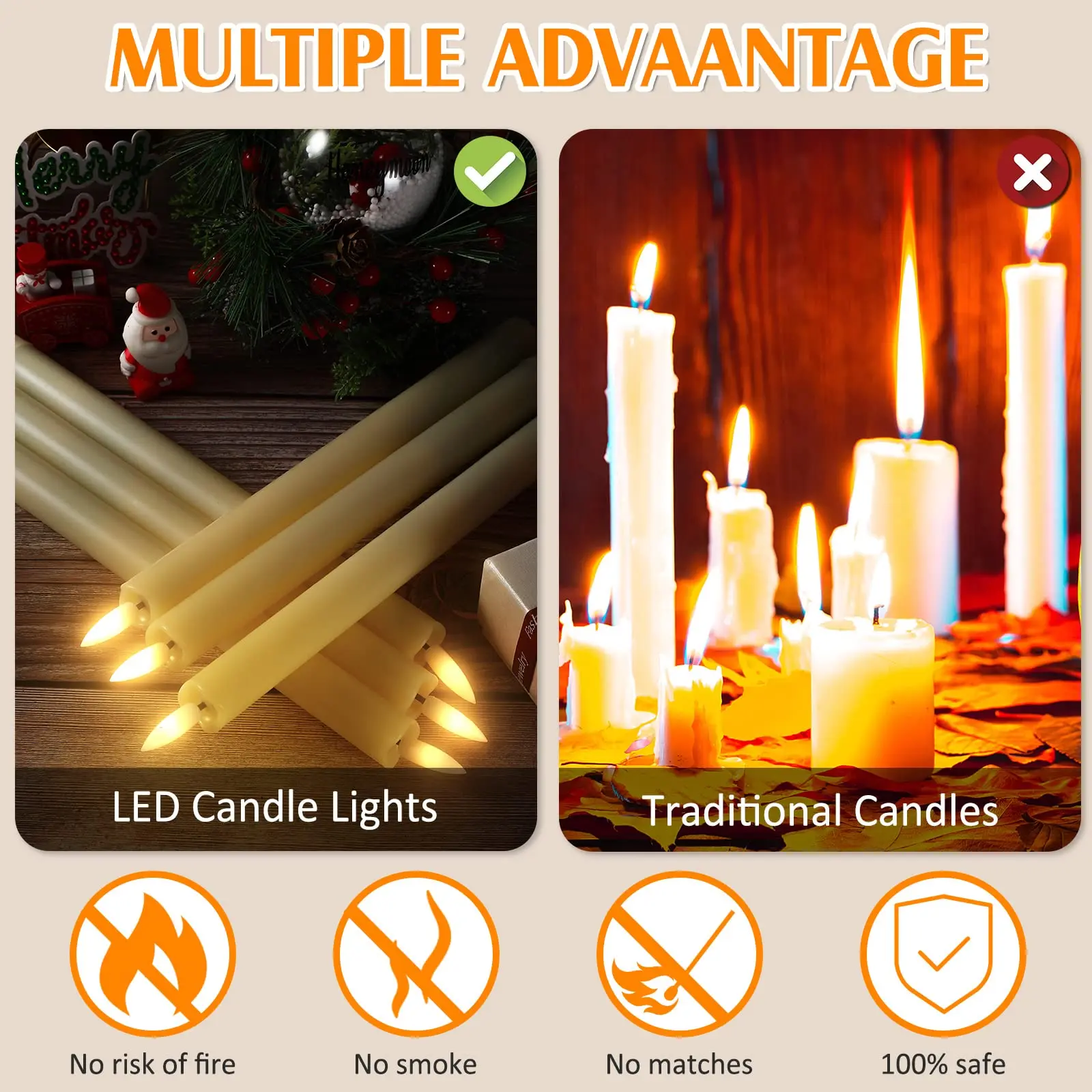 Imagem -06 - Halloween Led Flameless Taper Candle Operado por Bateria 3d-wick Velas para Festa Decoração de Casa Natal Casamento 12120 Pcs