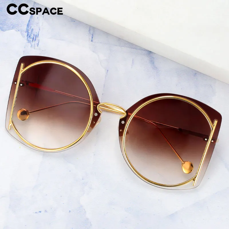 47048 New Luxurious Sunglasses Women Brand Designer Rimless Sun Glasses Gradient Lens Uv400 Colorful Mirror Fashion Eyewear