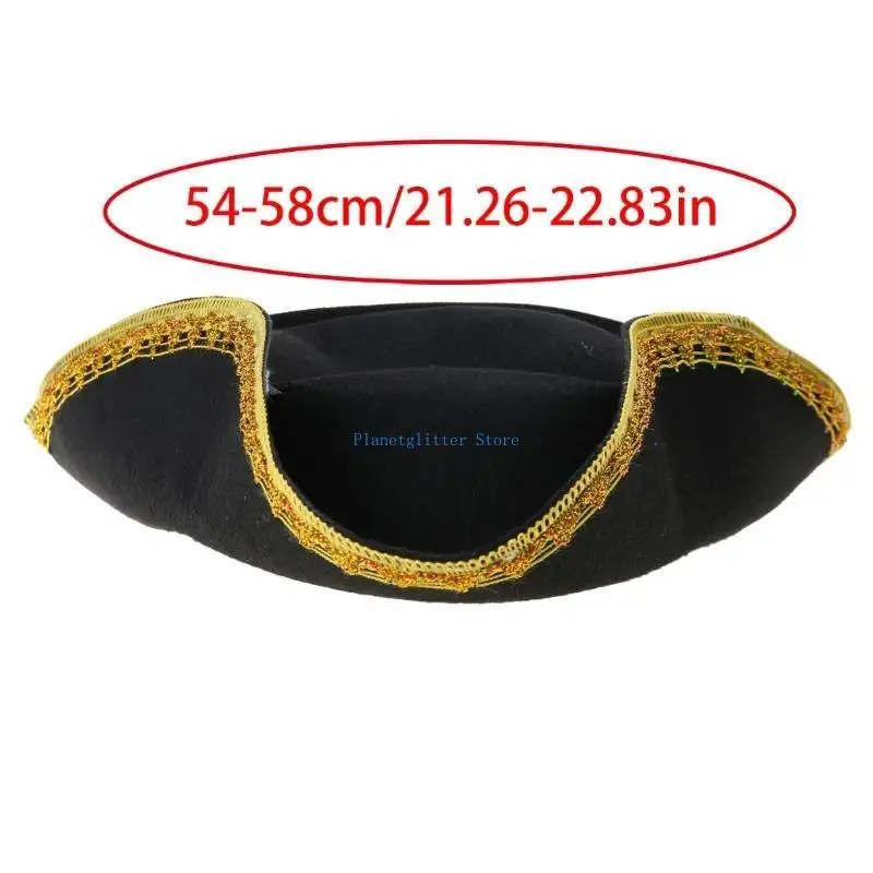 قبعة كابتن القراصنة 652B للنساء والرجال للجنسين، زي الهالوين، قبعة القرصان، قبعة الحفلات #6