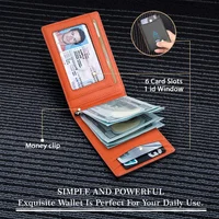 Synthetic Leather Slim Smart Wallet for Men Credit Card Holder Money Clip RFID Blocking Men Thin Bifold Wallet Walet Money Bag 3