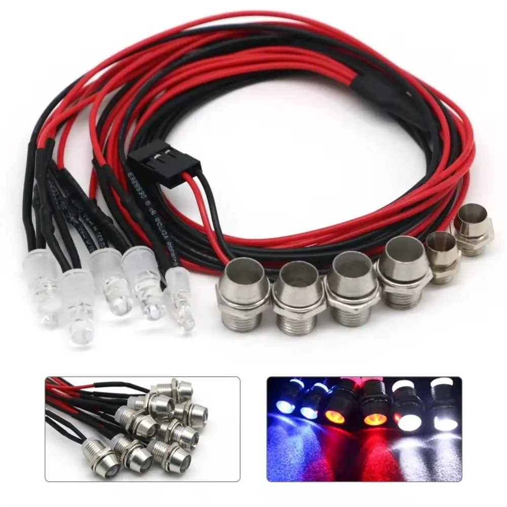 New 2 / 4 / 6 / 8 Lights RC LED Light 70cm Lenght Red White Lights Night Headlamps 3/5mm Headlights Model Drift Crawler Car