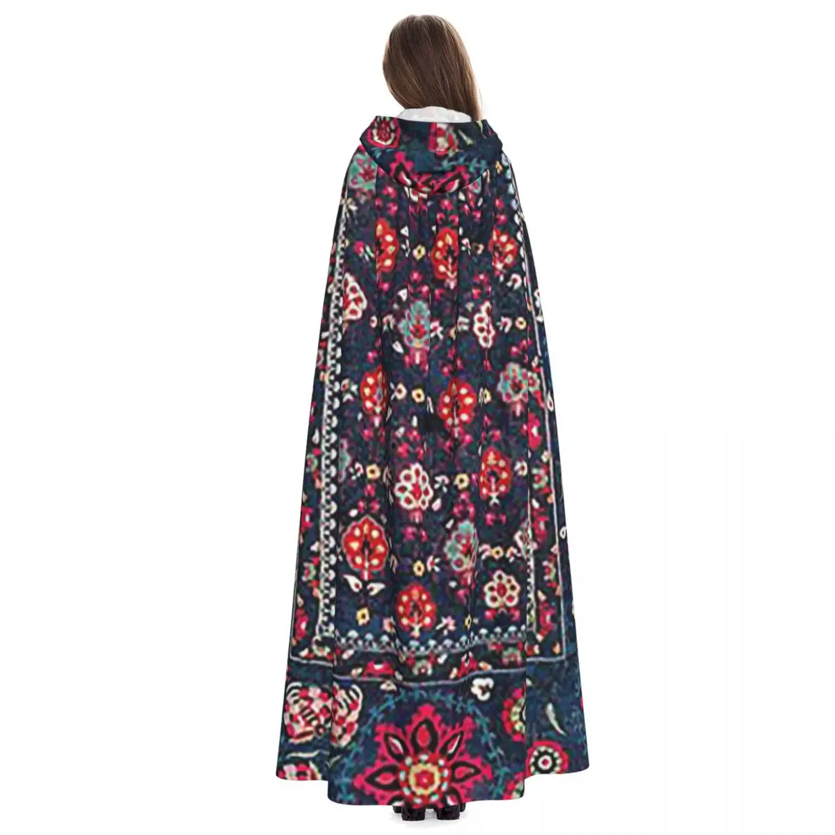 لاكاي سوزاني سامارقند أوزبكستان التطريز طويل مقنع عباءة الساحرة القرون الوسطى زي تأثيري كيب حفلة الهالوين الكبار للجنسين