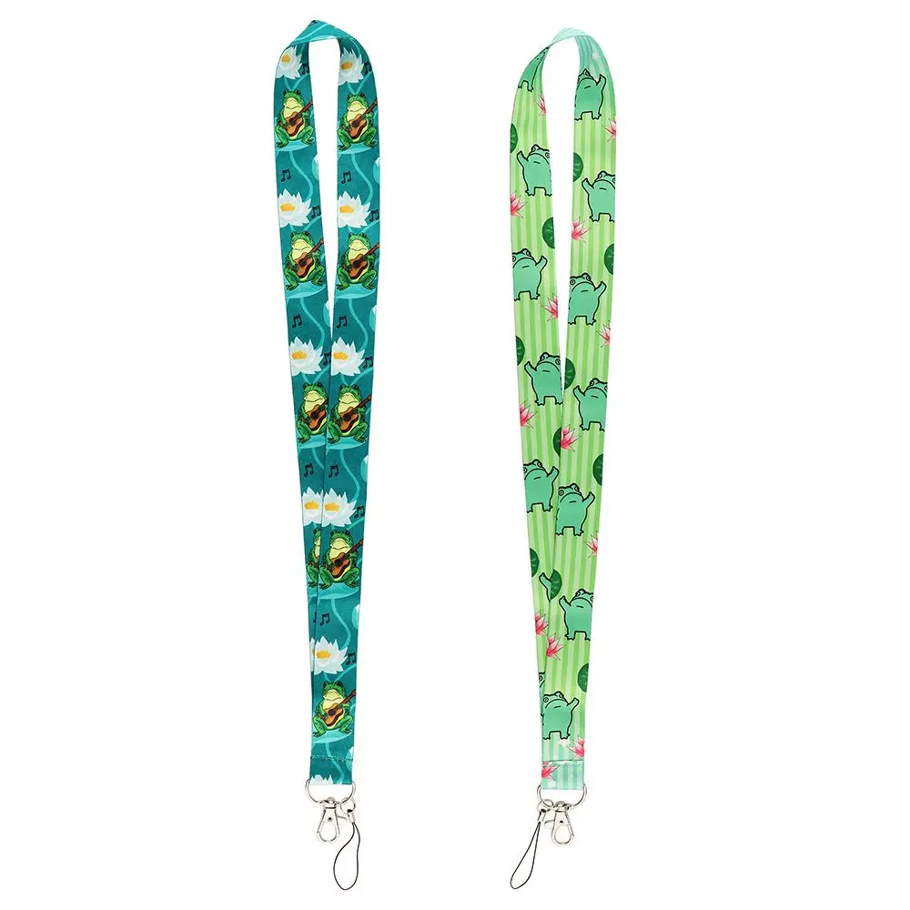 Webbings Ribbon Mobile Phone Strap Name Tag Holder ID Card Pass Hang Rope Frog Print Neck Strap Keychain Ribbon Badge Holder