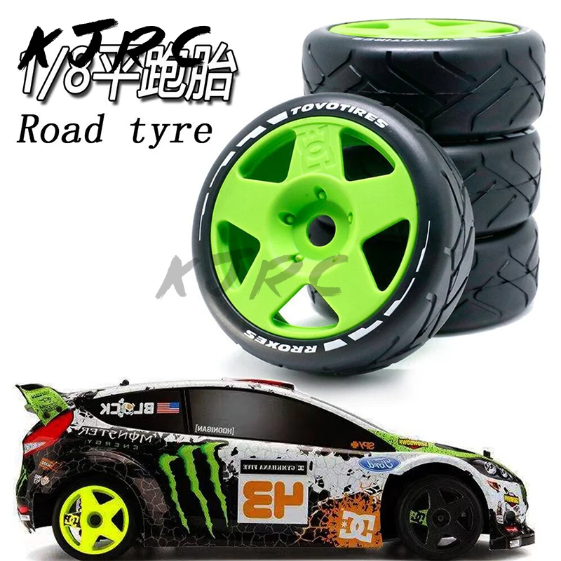 

4Pcs/Set 1:8 Scale Flat Off Road Wheel Tires Tyre with 17mm Hex fit HPI HSP Buggy RC Car Model Toys Accessories