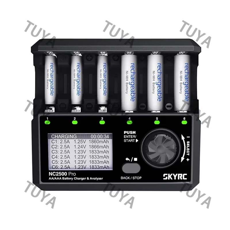 NC2500 Pro NiMH NiCd Battery QC3.0 Charger for AA AAA Rechargeable Batteries Universal LCD Smart Battery 3in1 Fast Charger