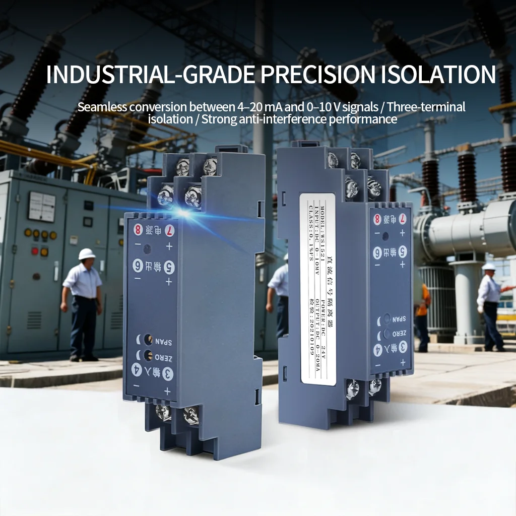 DC-10A- 10A -2000V- 2000V Active Signal Isolator 4-20mA DIN Rail 0-20mA Isolation Amplifier Signal Conditioner