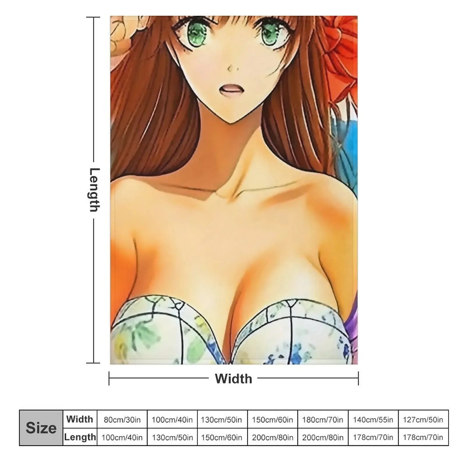 Sexy Beach Anime Girl in Bikini Throw Blanket Bed Tourist Decoratives Sofa Blankets