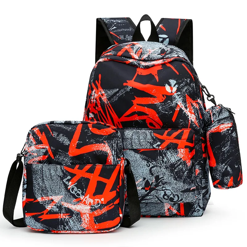 3set School Bags For Girls Boys Lightweight Waterproof School Backpacks Kids Printing Cartoon Orthopedics Schoolbag Children