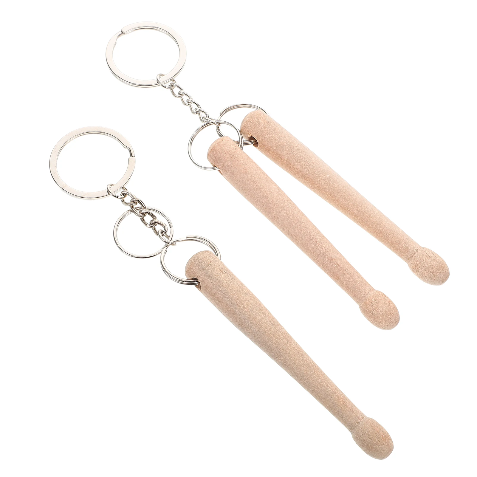 

2 Pcs Mini Drum Stick Keychain Musical Instrument Accessories Drumstick Metal Mallets Travel Percussion