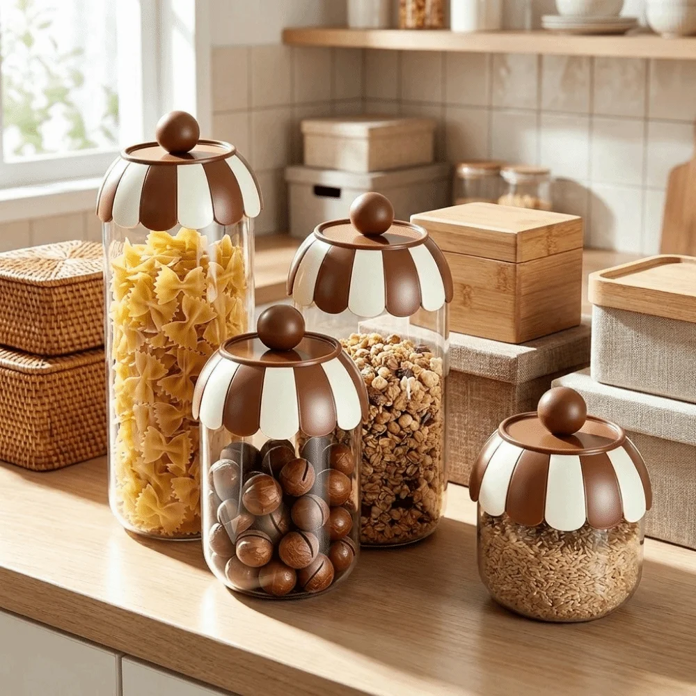 Plastic Grain Storage Box Sealed Transparent Spaghetti Storage Container Insect Proof Moisture-Proof Pantry Organizers Nuts