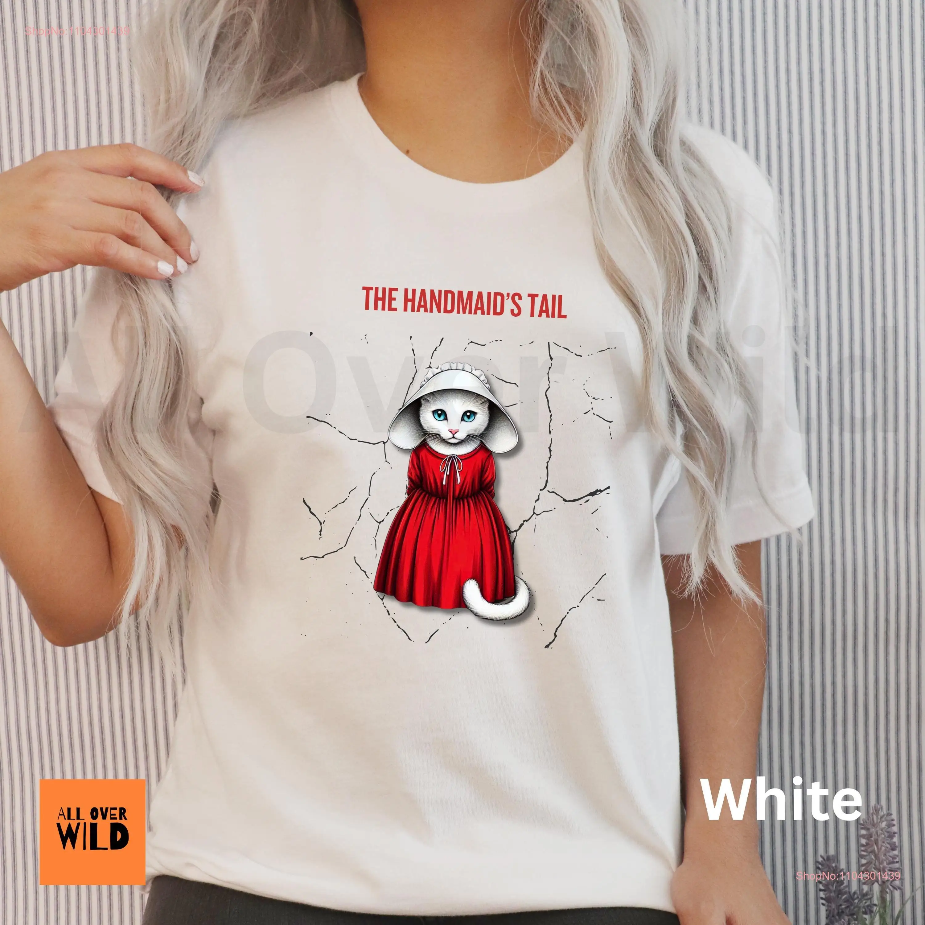 Handmaid's Tail T Shirt Political Tale Rebellious Cat Top Dystopian World Futuristic Society Totalitarian Bella