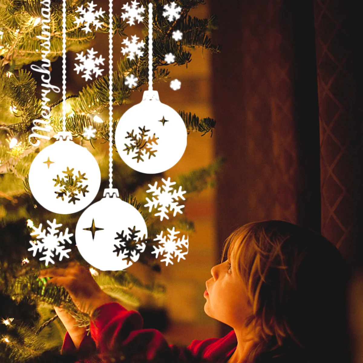 

Christmas Window Decals Snowflakes Pattern Eco Friendly for Home Office Shop Cafe Window Wall Stickers Christmas