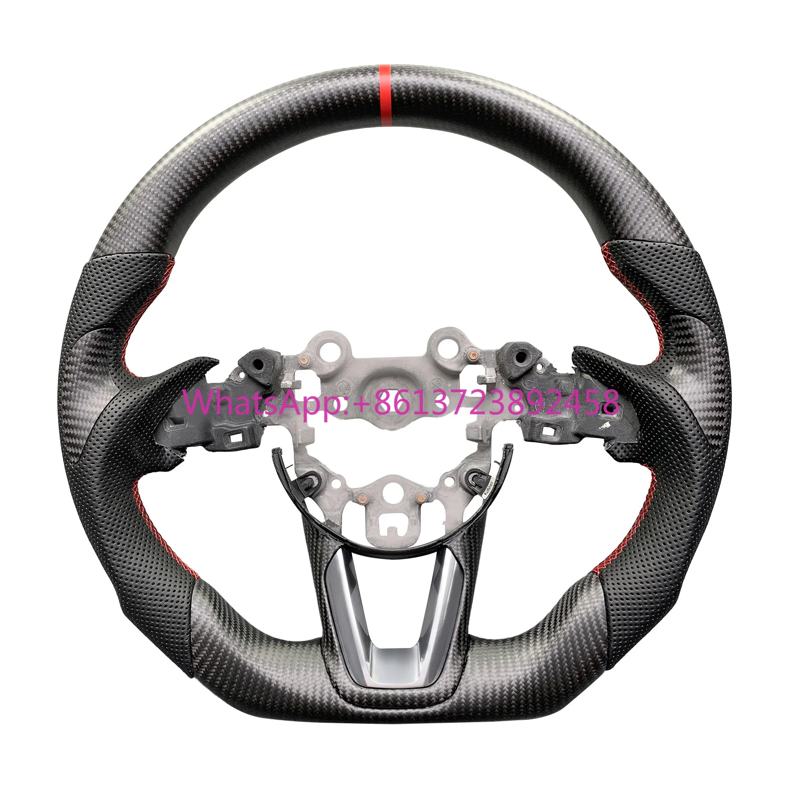

Matte Carbon Steering Wheel Fit for Mazda 3 6 CX-4 CX-5 2017-2019 Customized Car Accessories Perforated Leather Napa