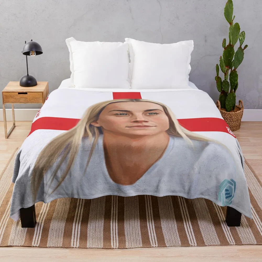 Alessia Russo (England Background) Throw Blanket Warm Travel Blankets