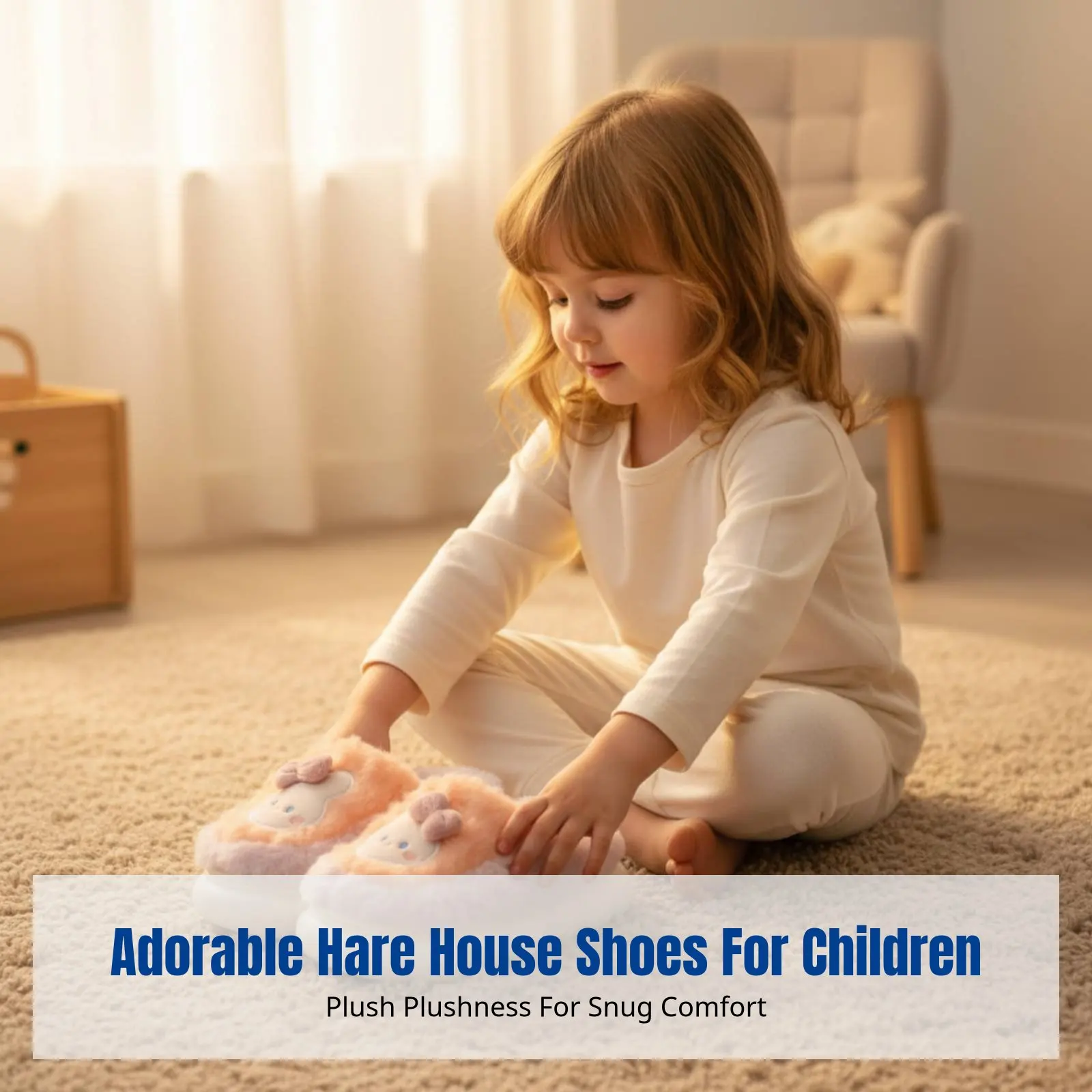 

Зимние детские тапочки с мультяшными кроликами, плюшевые, теплые, с мягкой нескользящей подошвой, для использования в помещении