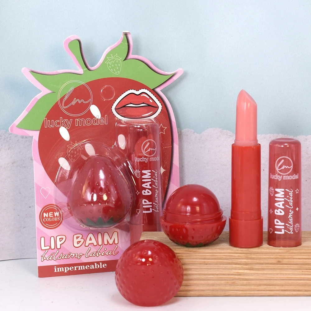 귀여운 딸기 립밤 세트 변색 주름 개선 보습 수분 공급 슬립 립 리페어 립 메이크업