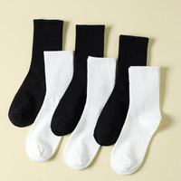 6 Pairs Women Mid Length Socks Solid Color Trendy Versatile Breathable Comfort Sweat Wicking for Men Women Casual Socks 