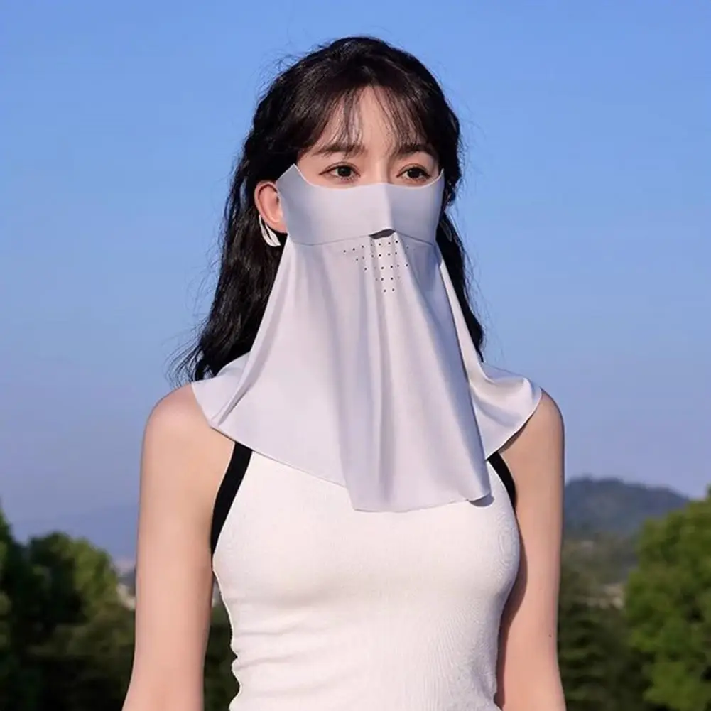 Double-layer Structure Face Guard Ultra-wide Coverage Face Guard with Elastic Strap for Cycling Double-layer Structure Upf 50