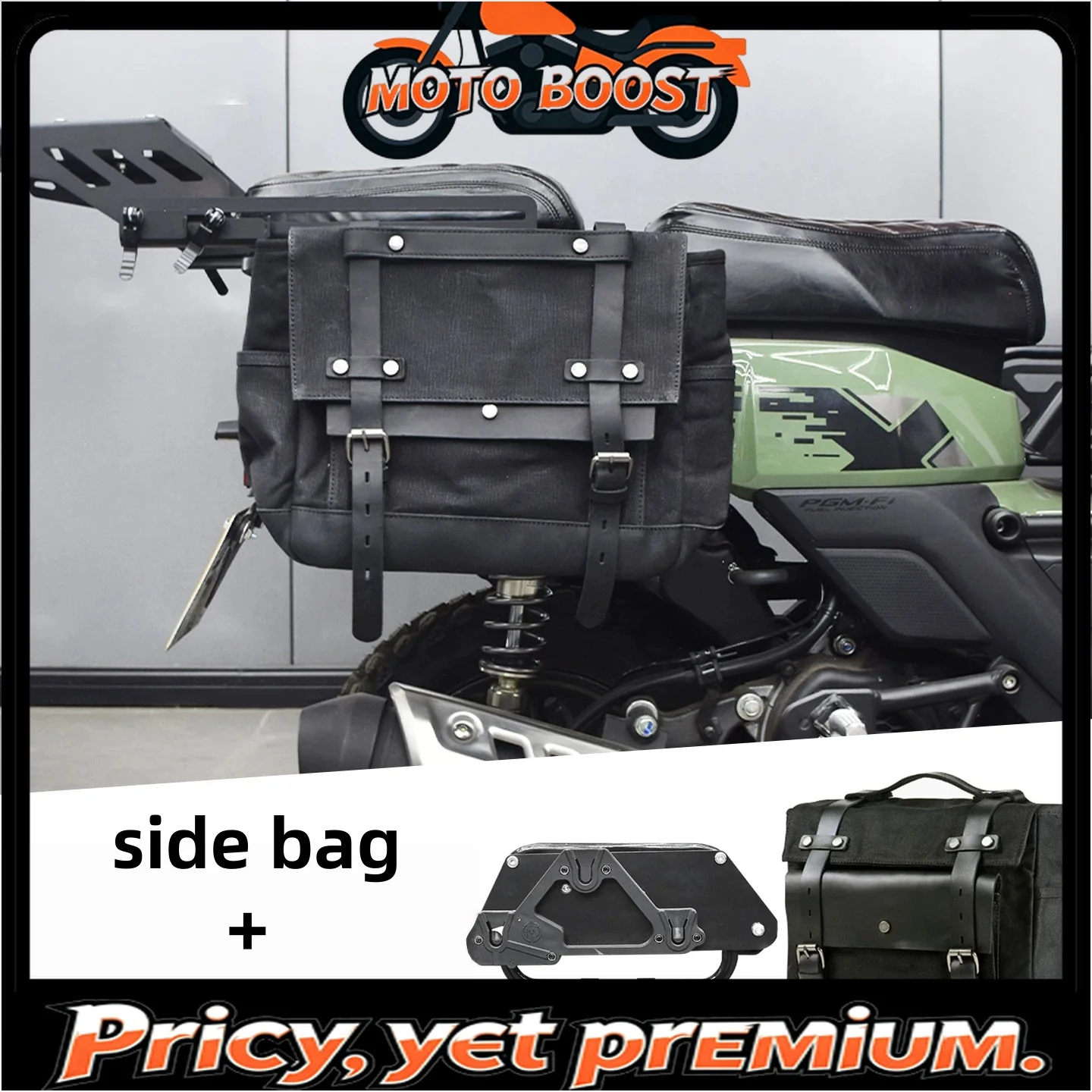 For Sundiro Honda Square X125, modify the right-side quick-release side bag and side canvas hanging bag accessories.