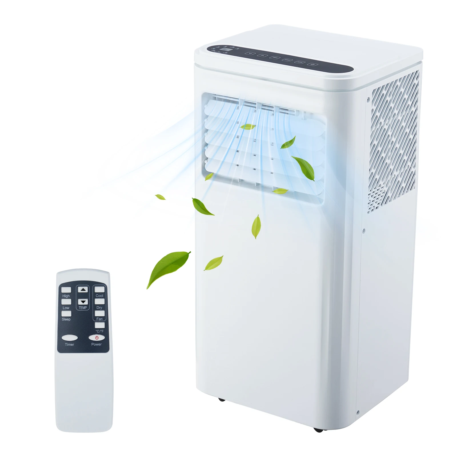 Ar condicionado portátil 10.000 BTUs Unidade AC silenciosa 3 em 1 com controle remoto, desumidificador embutido, ventilador, automático, modos de suspensão, resfriamento de sala de até 450 pés quadrados, mangueira de exaustão e kit de janela, temporizador