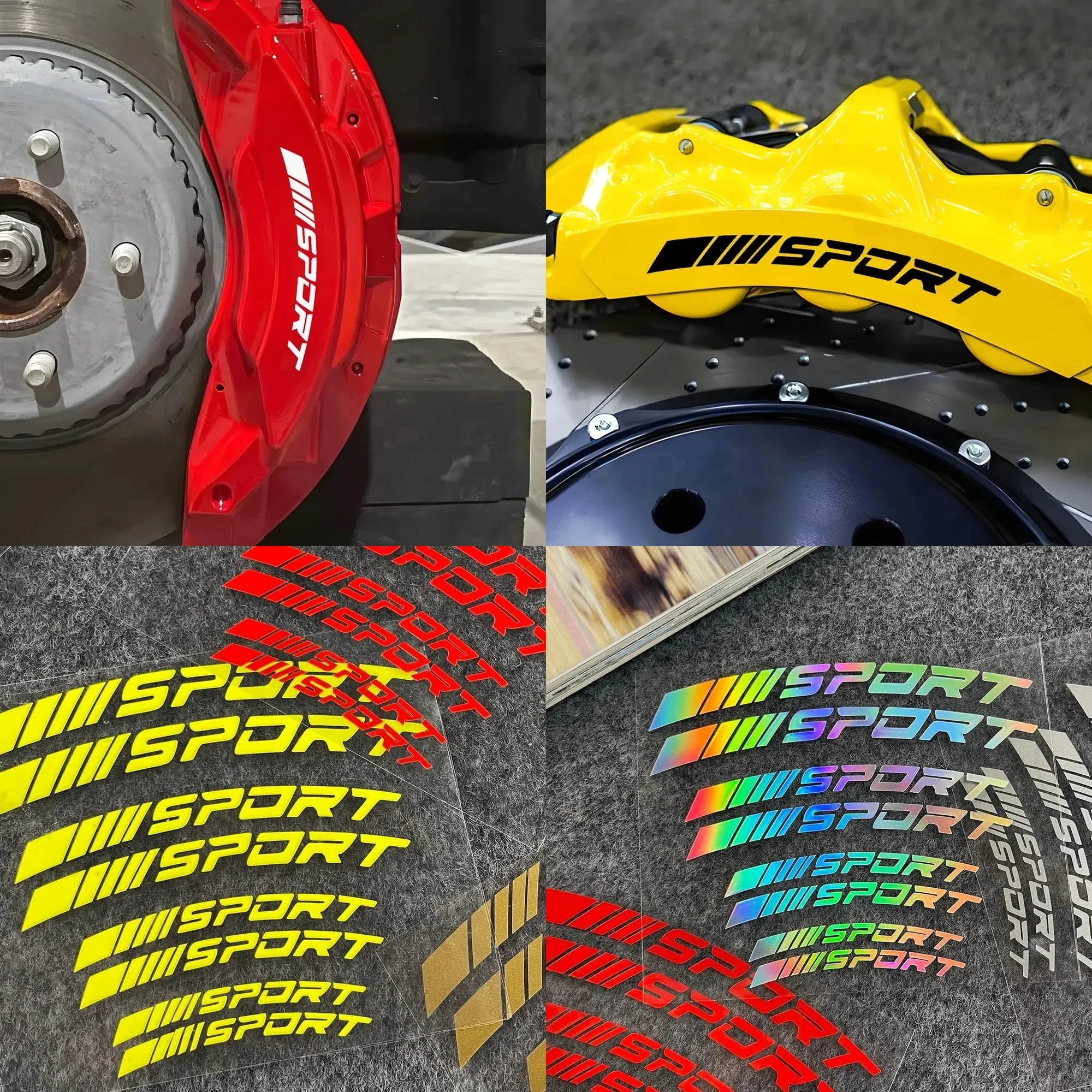 Car wheel hub exterior universal sport curve brake caliper sticker waterproof reflective high temperature resistant vinyl decal