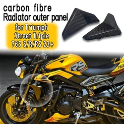 For Triumph Street Triple 765RS 23+ Carbon fiber radiator outer panel decorative slider motorcycle accessory decorative cover