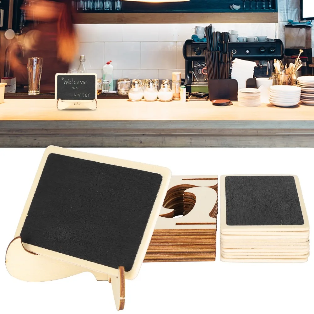 20 pcs Wood Construction Mini Chalkboard Signs Compact Size Blank Surface Wooden Table Markers Lightweight Reusable