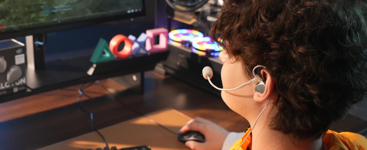 Linsoul Kiwi Ears Halcyon Weltweit erste MEMS + 1DD + 3BA Tribrid IEM-Ohrhörer mit Gaming-Boom-Mikrofon – Detail 12