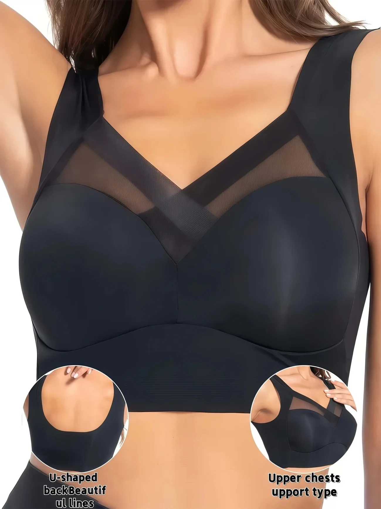 حمالات صدر أنيقة للسيدات مكونة من 7 قطع بتغطية كاملة، مقاس كبير، رافعة للأعلى ومضادة للترهل، حمالات صدر ترويجية للسيدات وملابس للاستلقاء