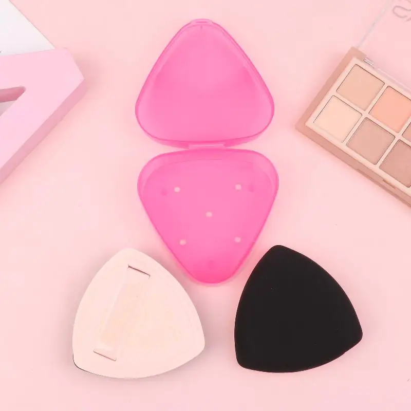 {MX} Miękka Trójkątna Gąbeczka do Makijażu z Pudełkiem do Przechowywania, Gąbka do Makijażu na Mokro i Sucho, do Podkładu, Kosmetyczna Poduszka