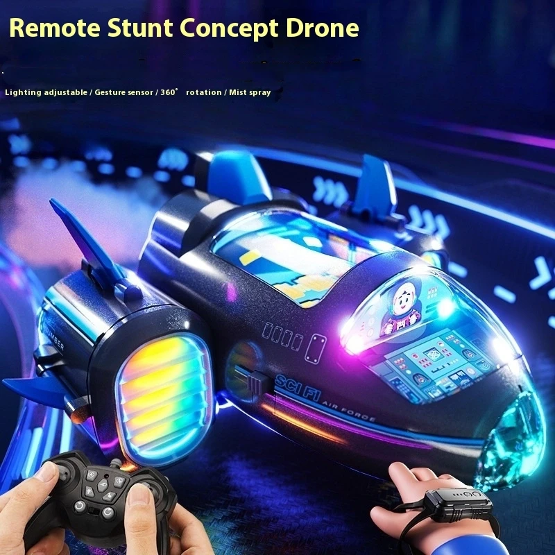 

Concept Spaceship Stunt Remote Control Car Gesture Sensing Light Music Spray Drift 360 ° Rotating Children'S Toy Children'S Gift