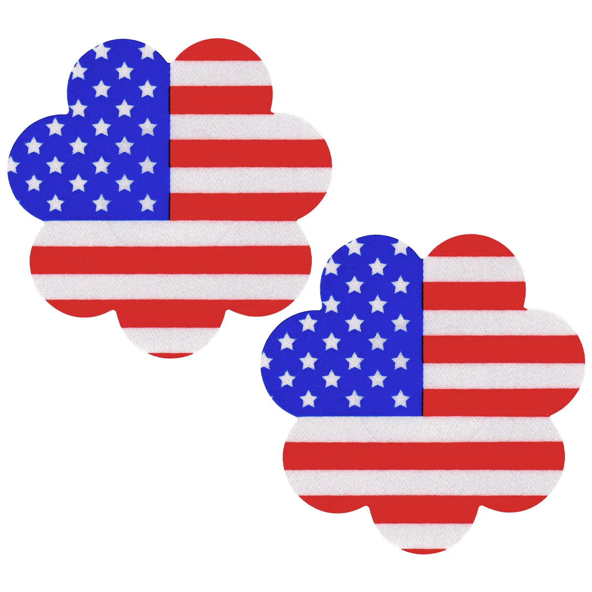 10pairs Light Reactive American Flag Disposable Nipple Covers, Multi-shape Breathable Anti-chafing Pasties, Independence Day Party Club Glow in Dark Invisible Chest Decor view 7