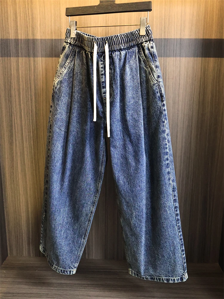 

Washed Denim Jeans Men's Wide Leg Straight Casual Retro Spring 2025 Heavyweight Loose Fit Modern Style Youth Fashion