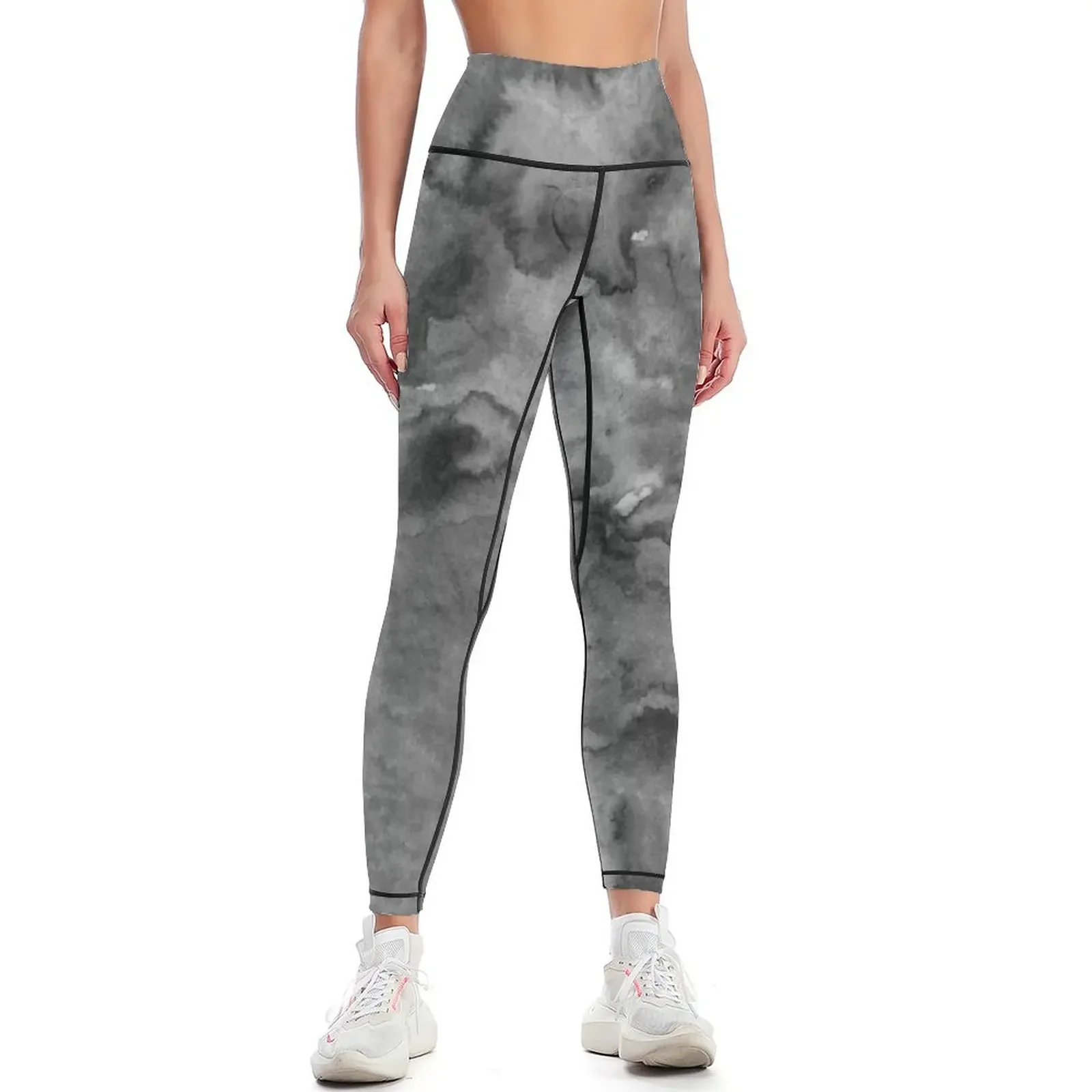 

Grey Watercolor Gray Paint Leggings Women's sportswear Women sports Women's tights joggers for Womens Leggings