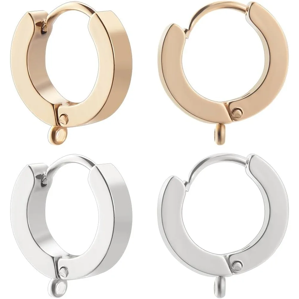 

1 коробка, 16 шт., круглые крючки с рычагом, серьги-кольца из нержавеющей стали, серьги с рычагом, фурнитура, французский комплект для изготовления проволоки для ушей