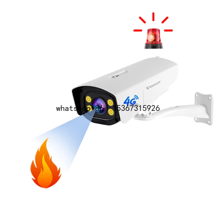 Vstarcam FG511 4G Smart Bullet Camera with Fire& Smoke detection Alarm Voice Prompt IP66 waterproof camera