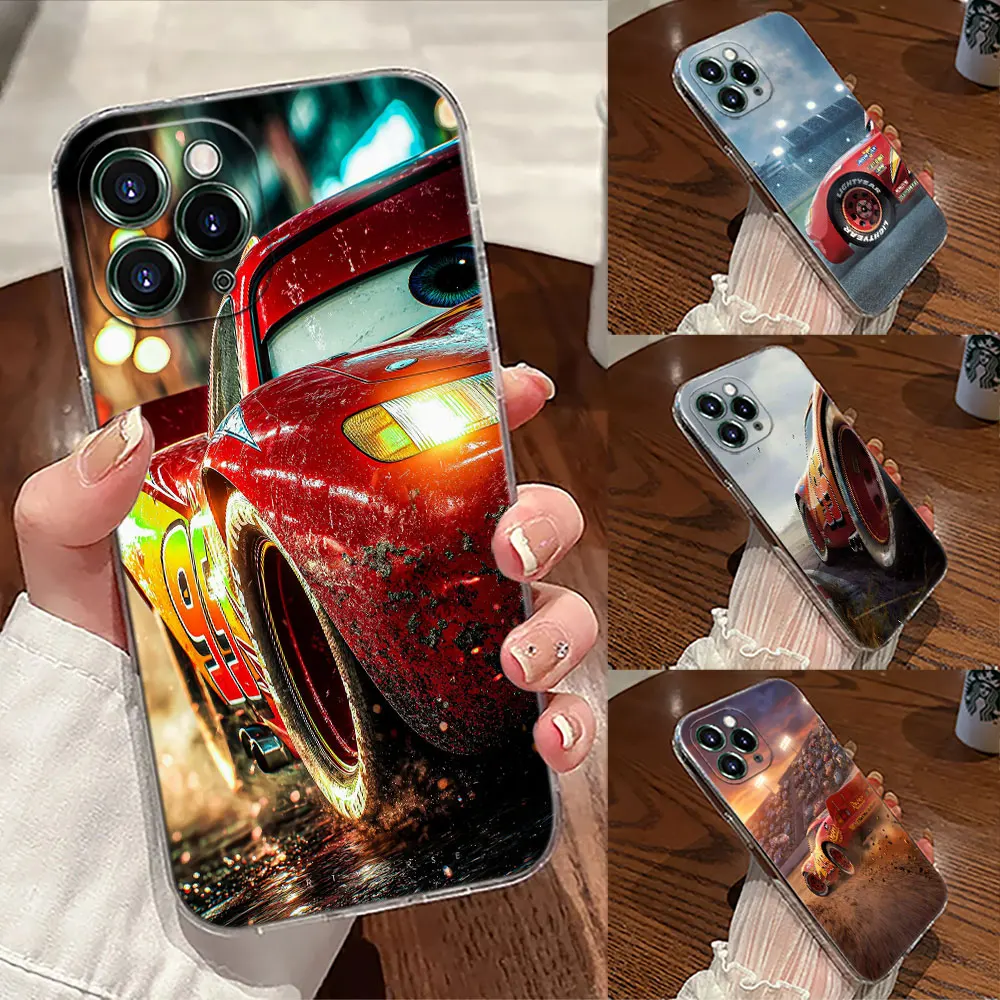 

Disney Cars Lightning McQueen Transparent Phone Case For iPhone 17 Pro Max 17E 11 12 13 14 15 16 Pro Max Plus 17 Air 16E 7 Cover