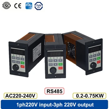 200W 750W 220v single phase vfd frequency converter RS485 three-phase Motor driver MCU single phase input Add kw inverter