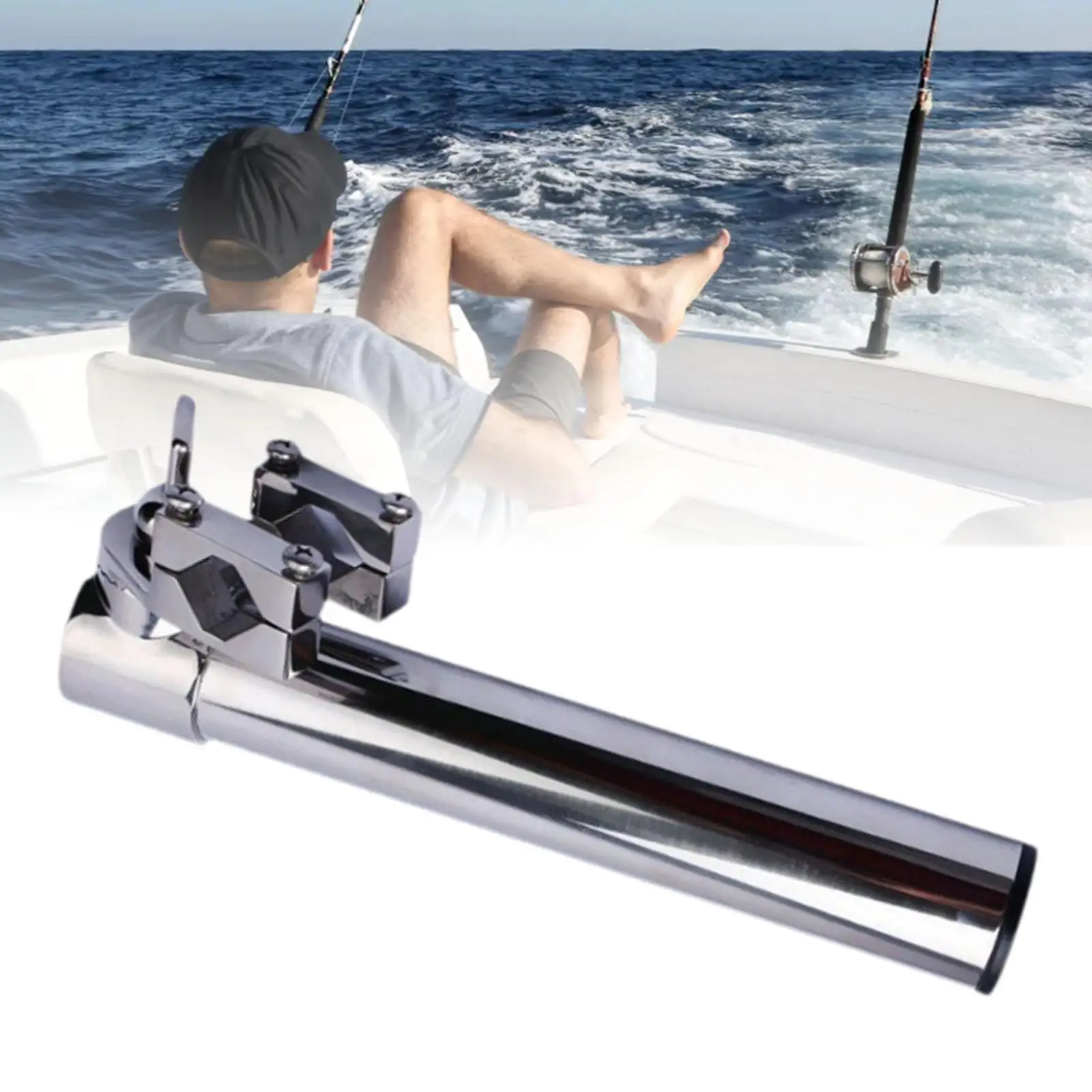 Fishing Rod Holder for Boat Fishing Rod Holder Rail Clip on Marine Hardware Single Way Rotating Rod Holder Fishing Pole Holder