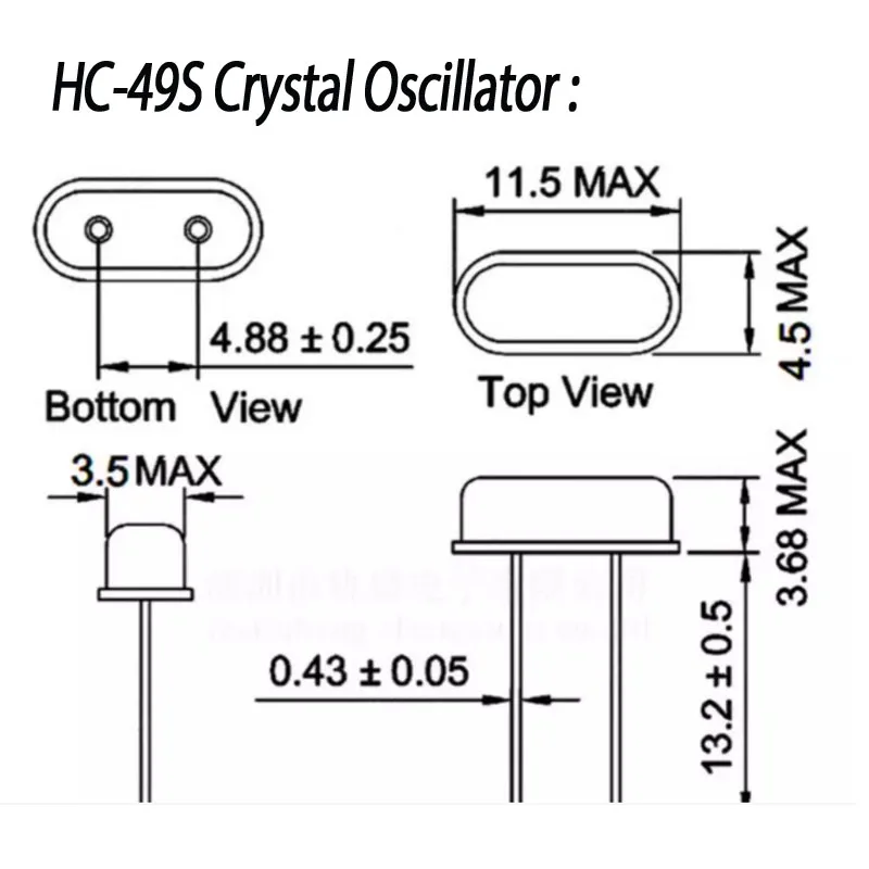 HC-49S Crystal Oscillator Mixed Pack DIP 4MHz–48MHz 32 type Common Specifications 640pcs (Throught Hole)