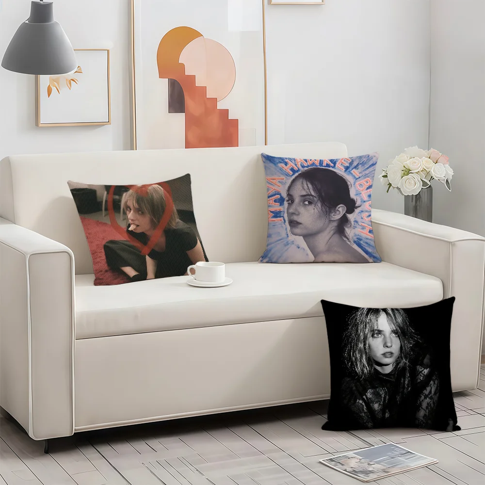 Actor Model M-Maya Hawke cushion cover Birthday Anniversary Gifts Double Sided Printed Zipper Cushion Cover Soft Skin Bedding