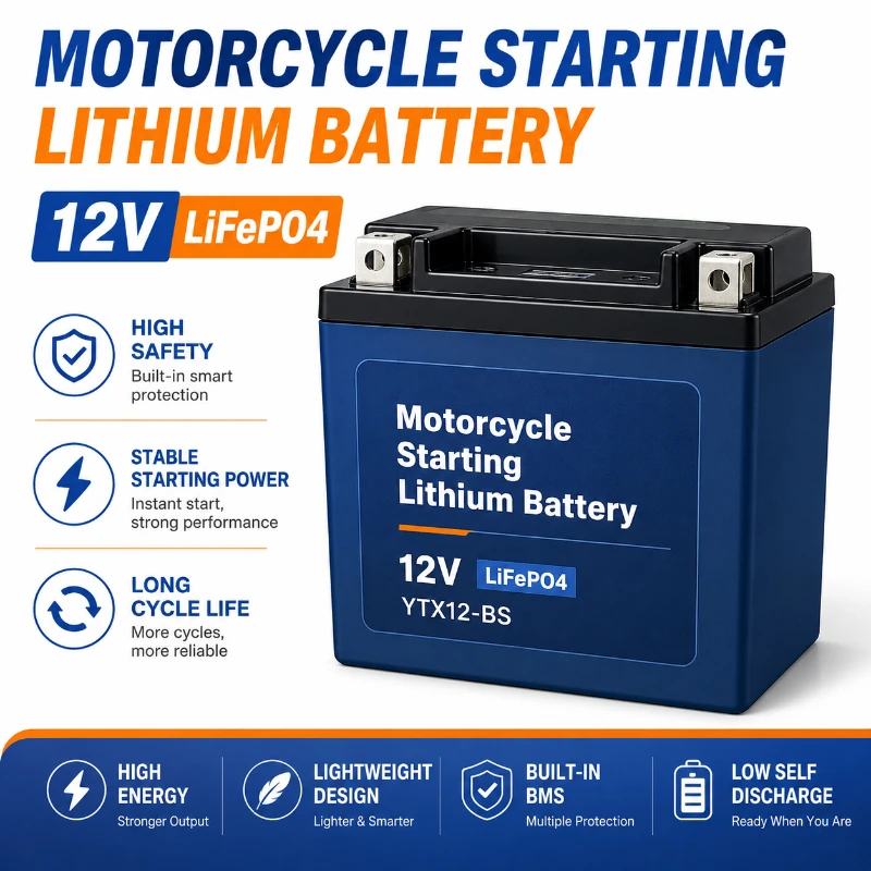 Motorcycle Battery Range 4AH - 15AH 12V Scooter Lithium Battery Lithium Iron Phosphate Rechargeable Battery Pack