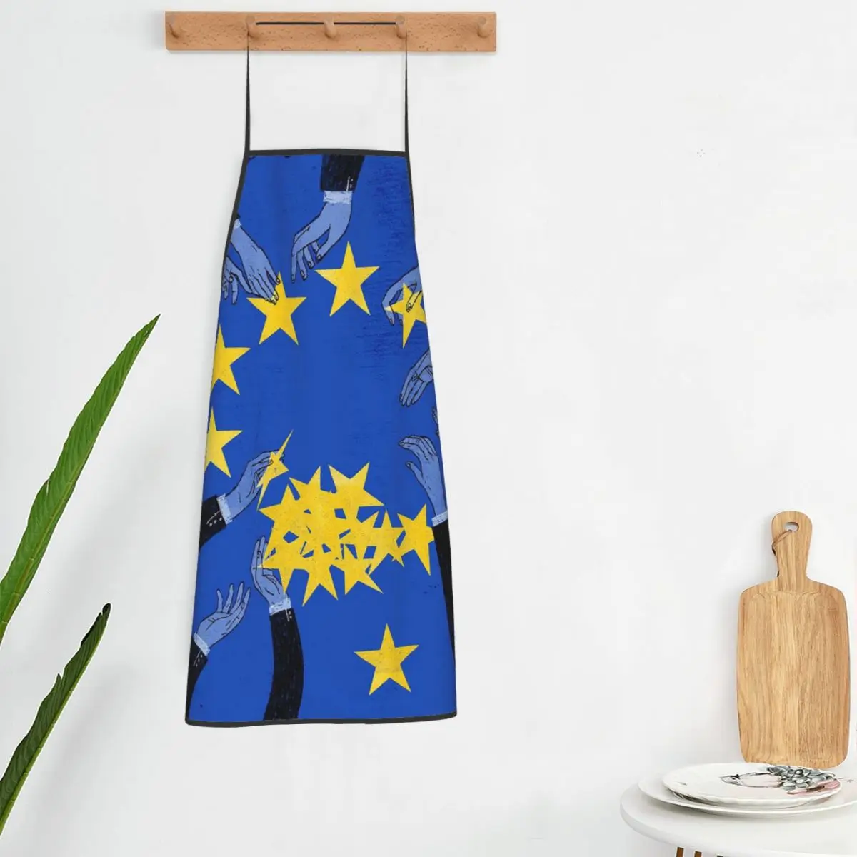 EU Europe European Union European Flag EU Stars Apron Chef Cooking Tablier Bib Kitchen Cleaning Pinafore for Women Men Painting