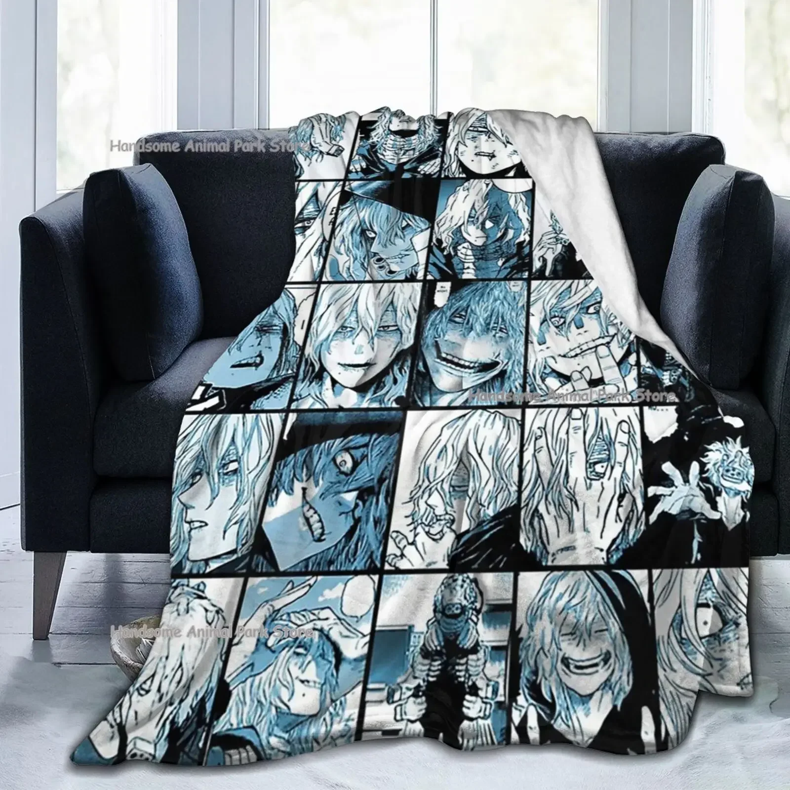 My Hero Academia Collage Anime Shigaraki Fleece Flannel Throw Blanket Cozy Warm Throws for All Season Super Soft Blanket for Bed