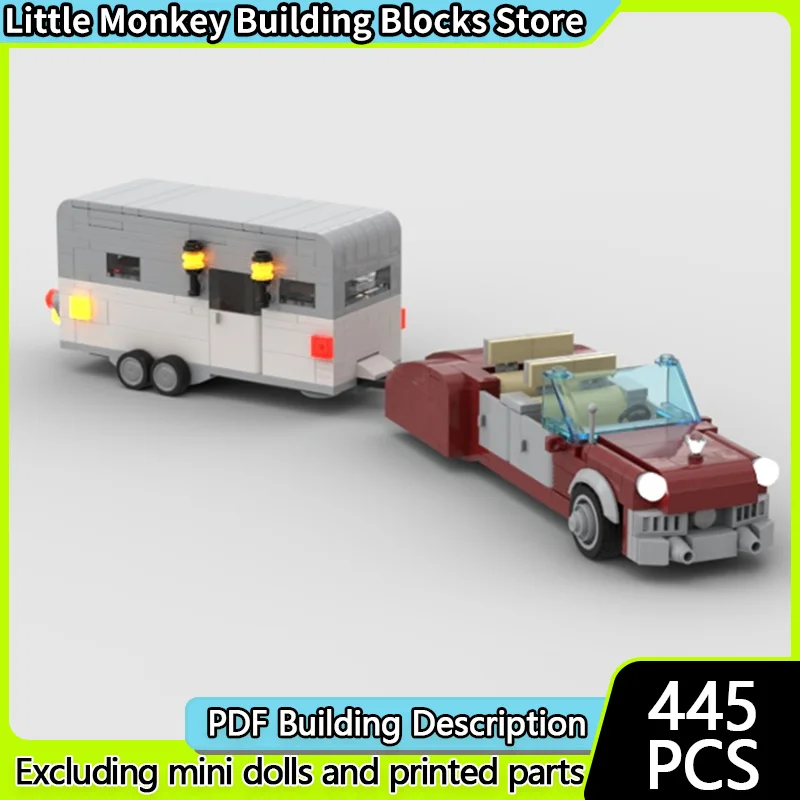 City Car Model MOC Building Bricks Convertible Car With Camper Modular Technology Children Holiday Gifts Assemble Toys Suit