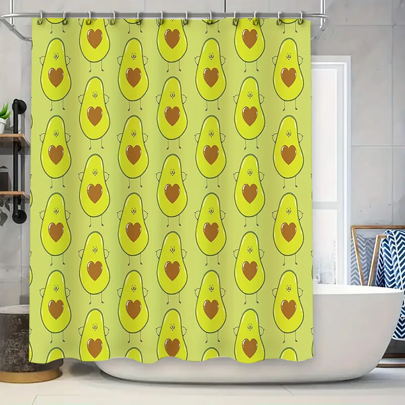 

Shower Curtain Botanical Avocado Pattern Nature Farmhouse Decor Bathroom Set Waterproof Fabric Tropical Plant Themed Home Decor