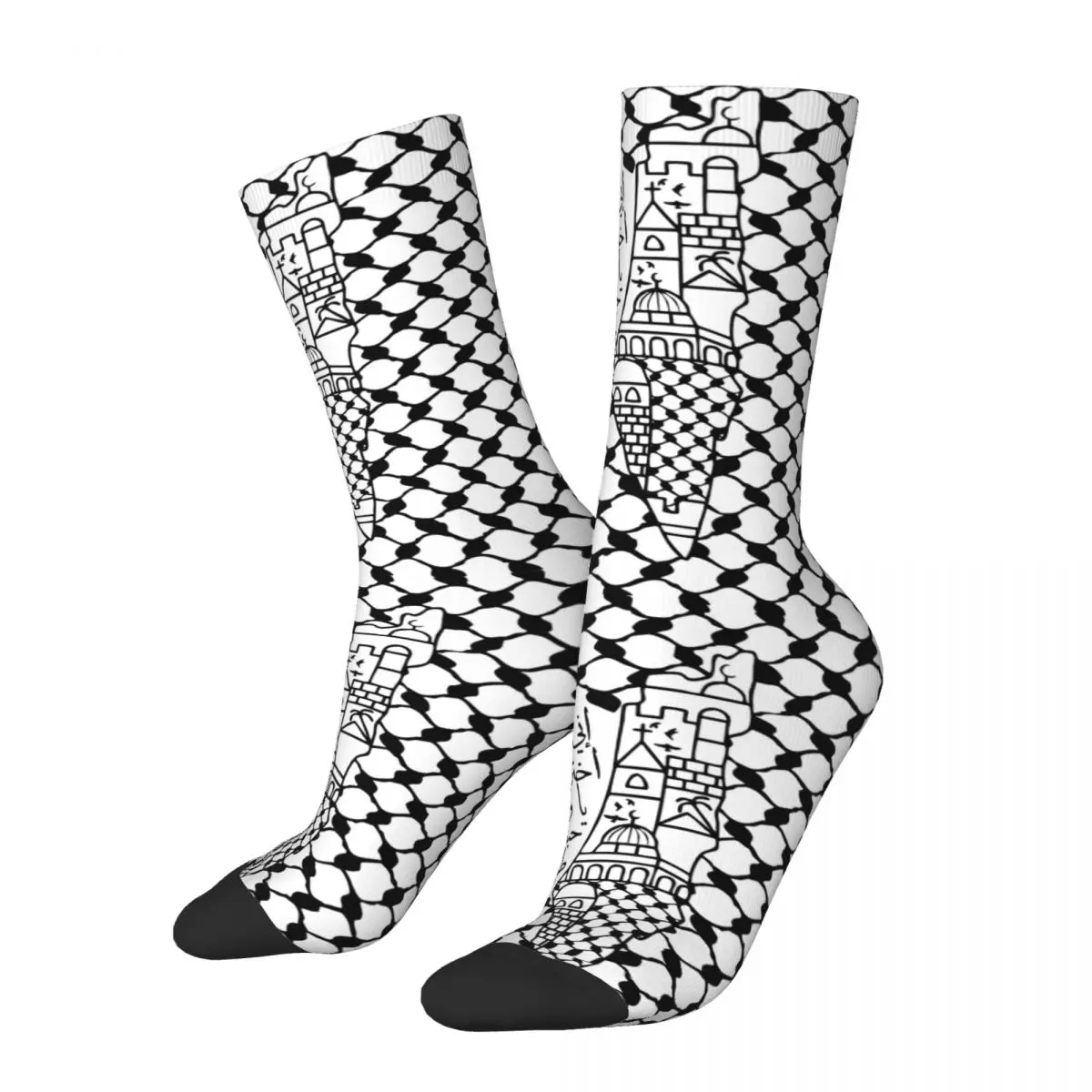 New Male Men Socks Harajuku Palestinian Hatta Kufiya Folk Keffiyeh Sock Graphic Women Socks Spring Summer Autumn Winter