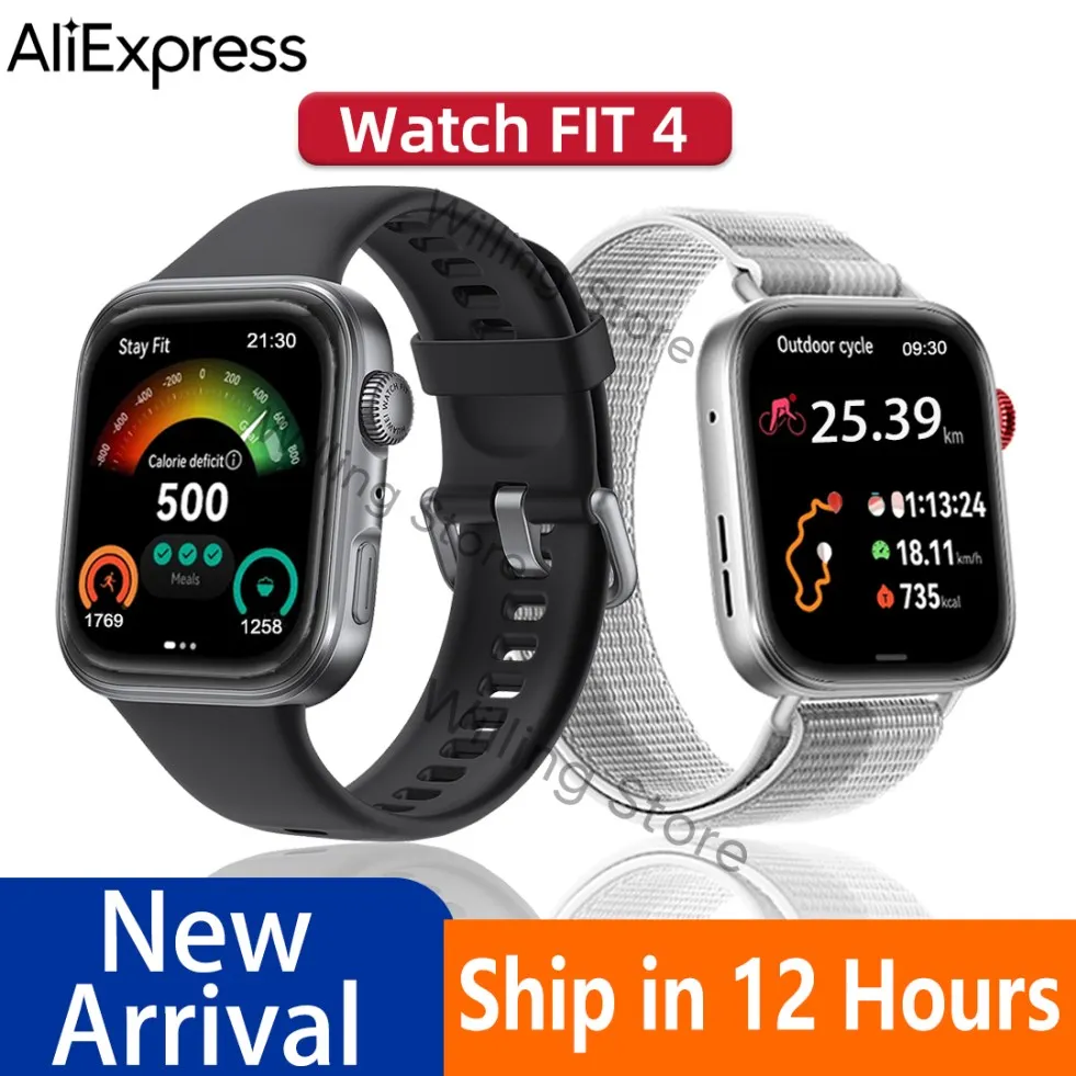 ساعة هواوي الأصلية FIT 4 Smartwatch 1.82 بوصة AMOLED عرض بلوتوث الاتصال تصميم فائق النحافة ، عمر بطارية متين جديد