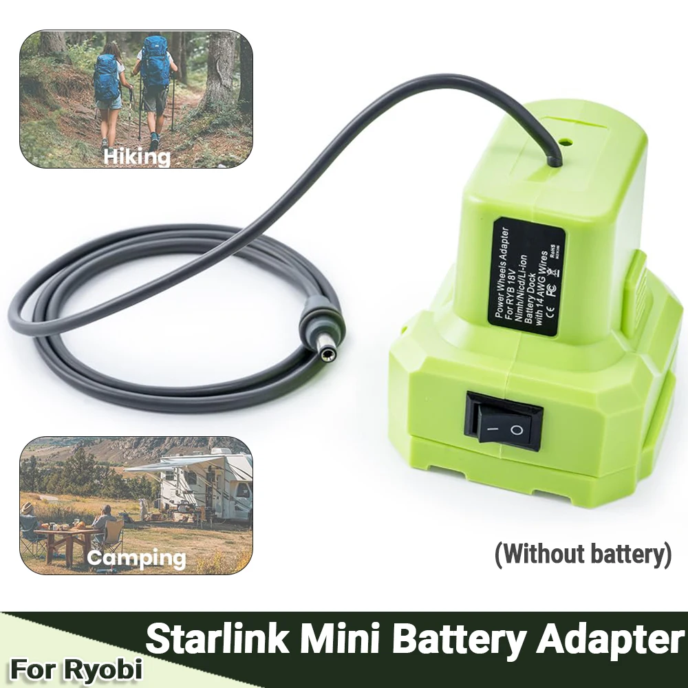 

Кабель-адаптер для аккумулятора, совместимый со Starlink Mini, совместимый с литиевыми аккумуляторами Ryobi 18V, DC-кабель, Plug & Play
