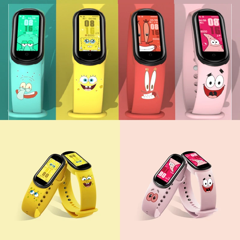 Correa de Bob Esponja para reloj inteligente, pulsera con impresión de Bob Esponja, compatible con Xiaomi 3/4/5/6/NFC, regalo de cumpleaños para